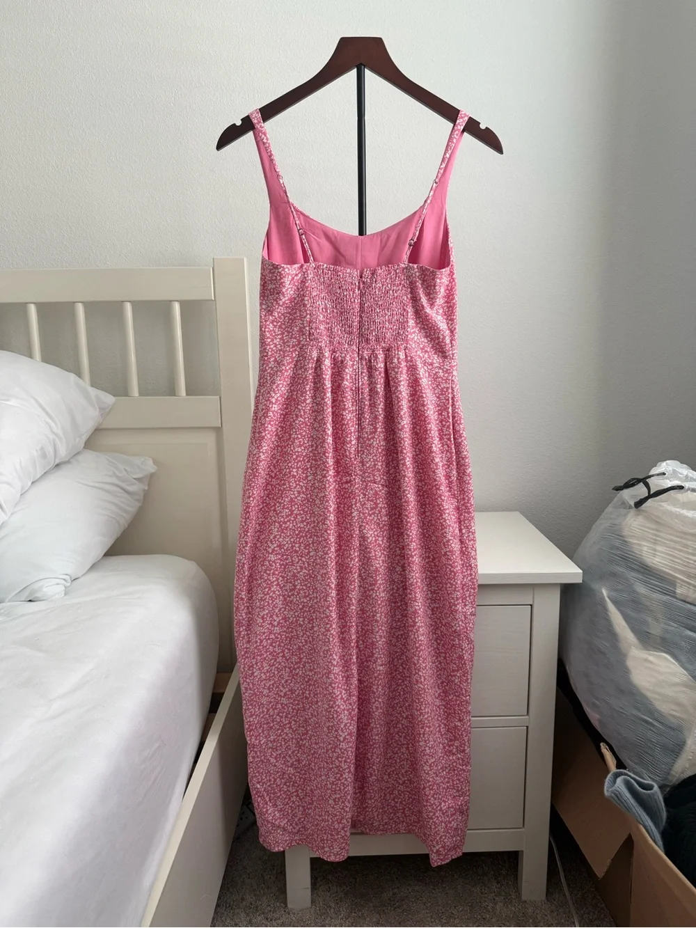 Abercrombie & Fitch Pink Floral Maxi Dress with Side Slit